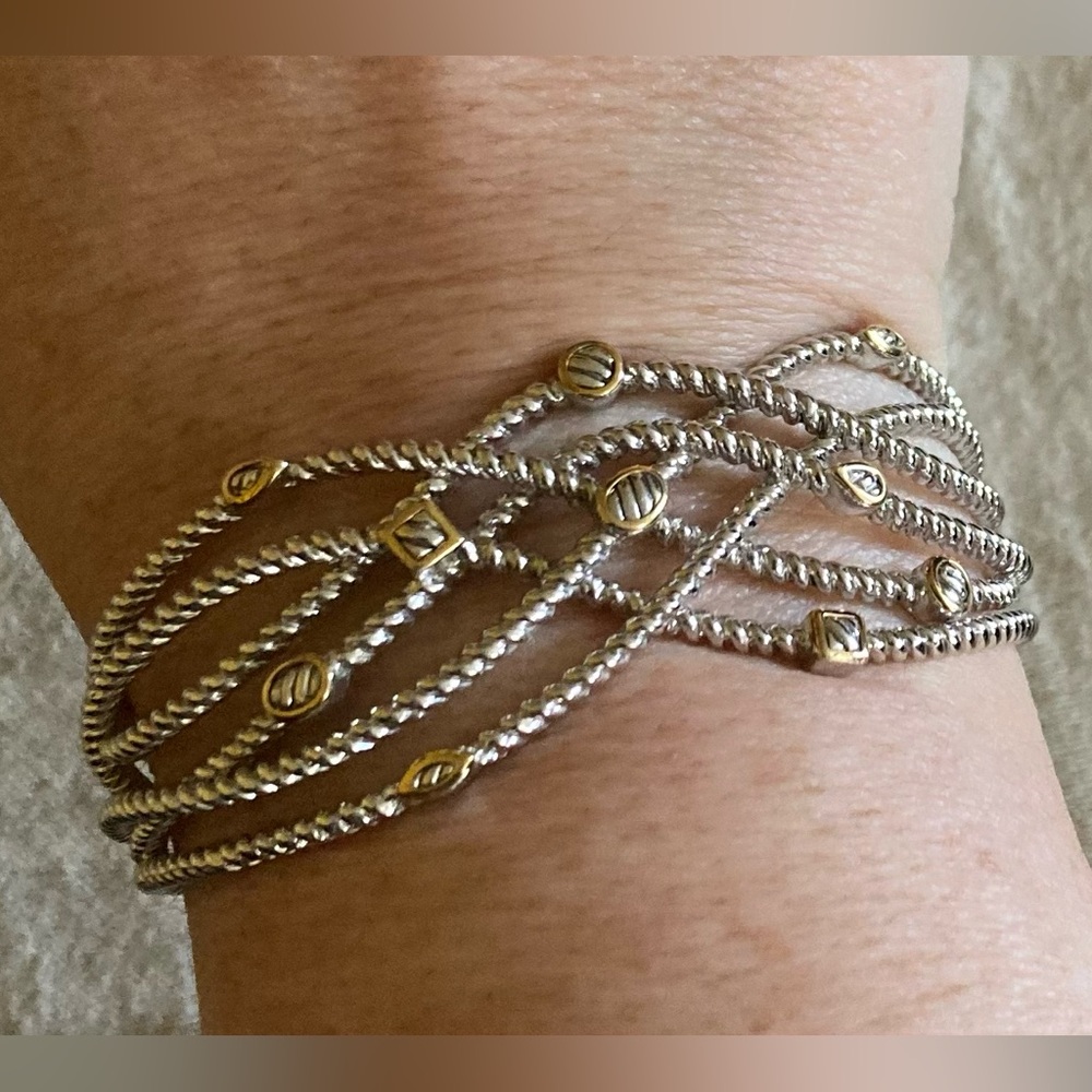 SHULA NY Sterling Silver & 14K Gold Cuff Bracelet